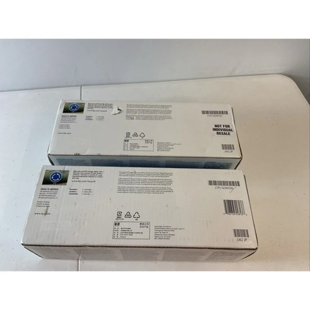 HP 12A Q2612A BLACK Toner Print Laserjet Cartridges New OEM (Lot of 2)